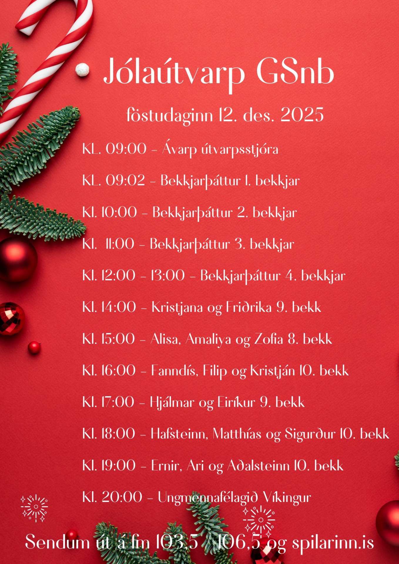 Jólaútvarp Grunnskóla Snæfellsbæjar hefst 12. desember 2025