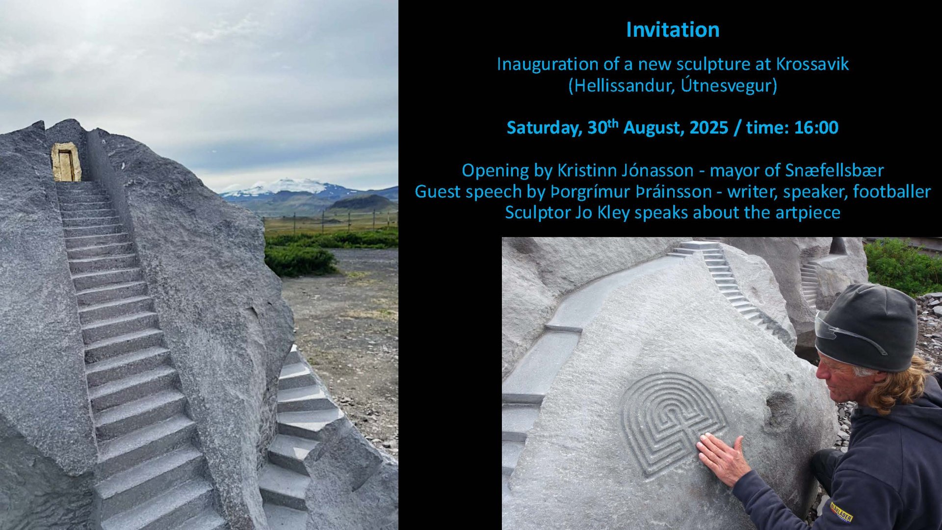 Vígsluathöfn á nýju útilistaverki Jo Kley á Hellissandi