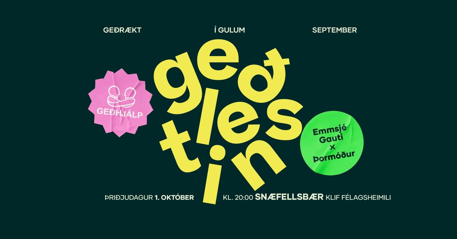 Geðlestin í Gulum september - kvölddagskrá í Klifi 1. október
