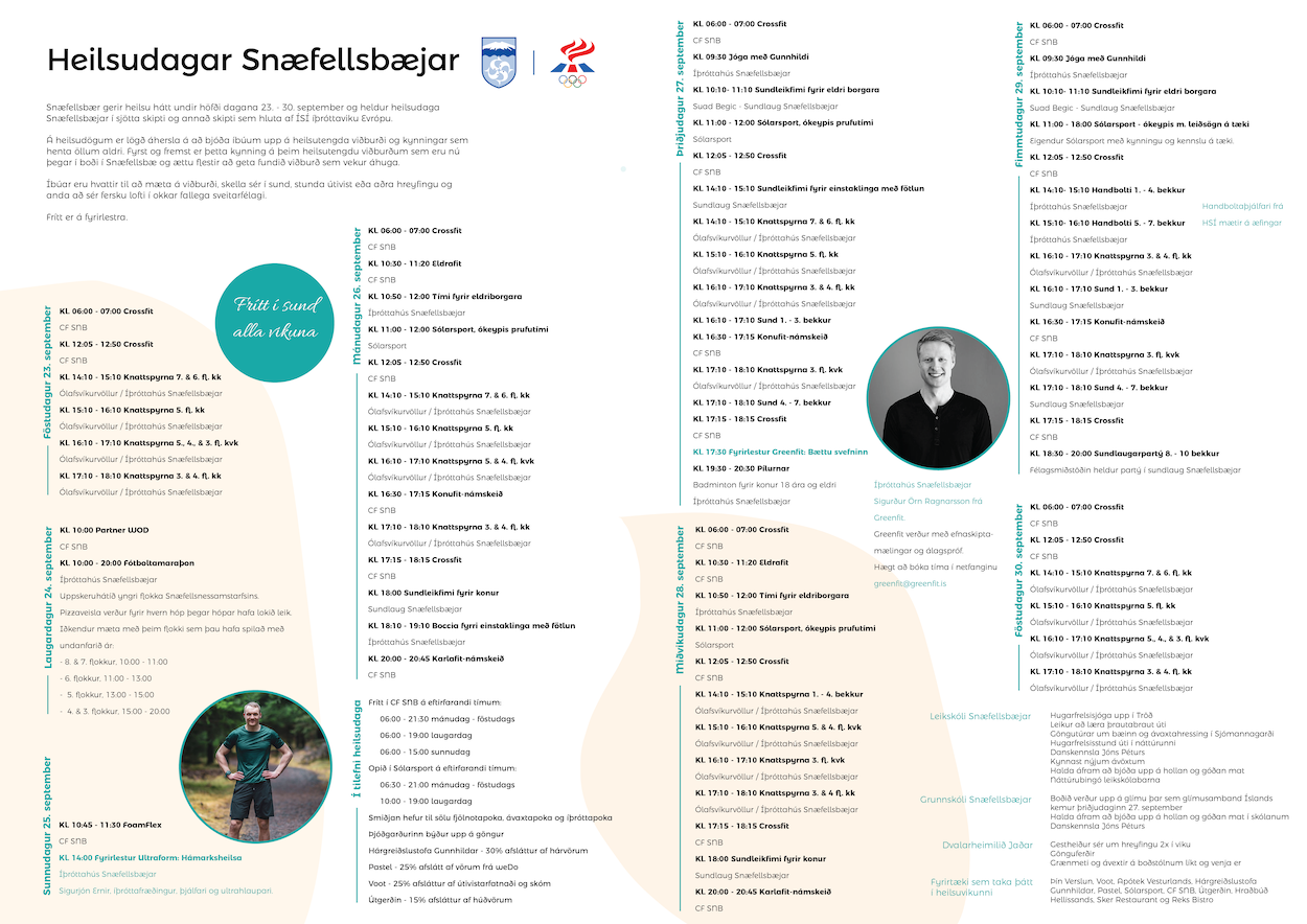 Dagskrá heilsudaga Snæfellsbæjar 2022