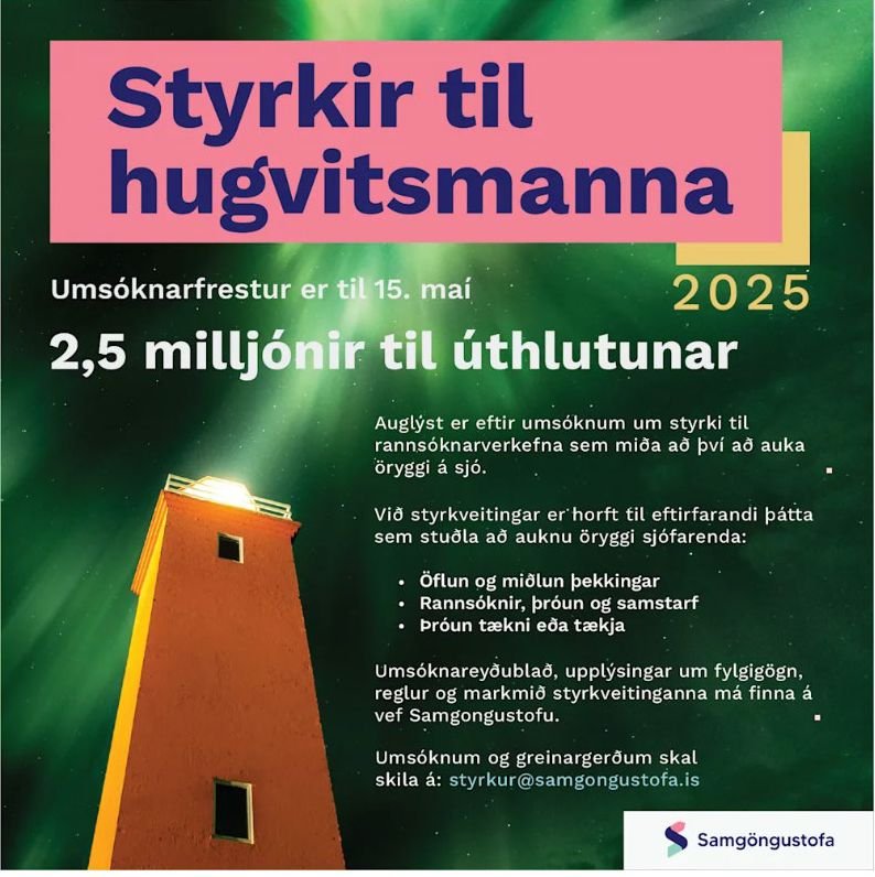 Samgöngustofa auglýsir styrki til hugvitsmanna 2025