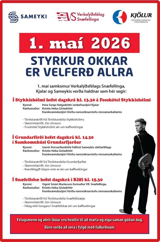 Verkalýðsdagurinn í Snæfellsbæ - dagskrá í Klifi