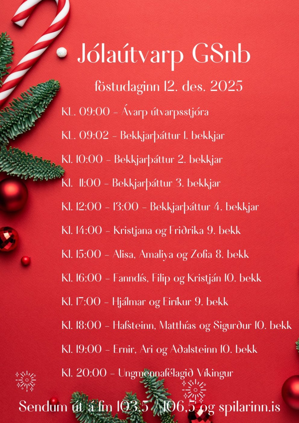 Jólaútvarp Grunnskóla Snæfellsbæjar hefst 12. desember 2025