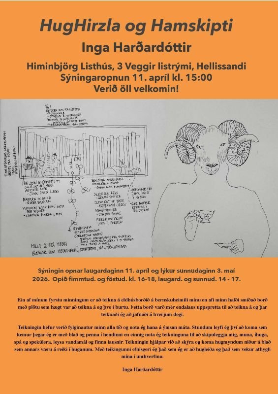 HugHirzla og Hamskipti - Sýningaropnun í 3 veggir listrými