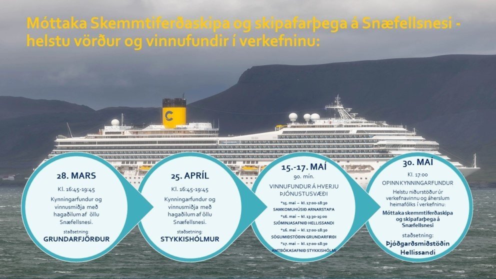 Móttaka skemmtiferðaskipa og skipafarþega á Snæfellsnesi – vinnufundir fyrir áhugasama