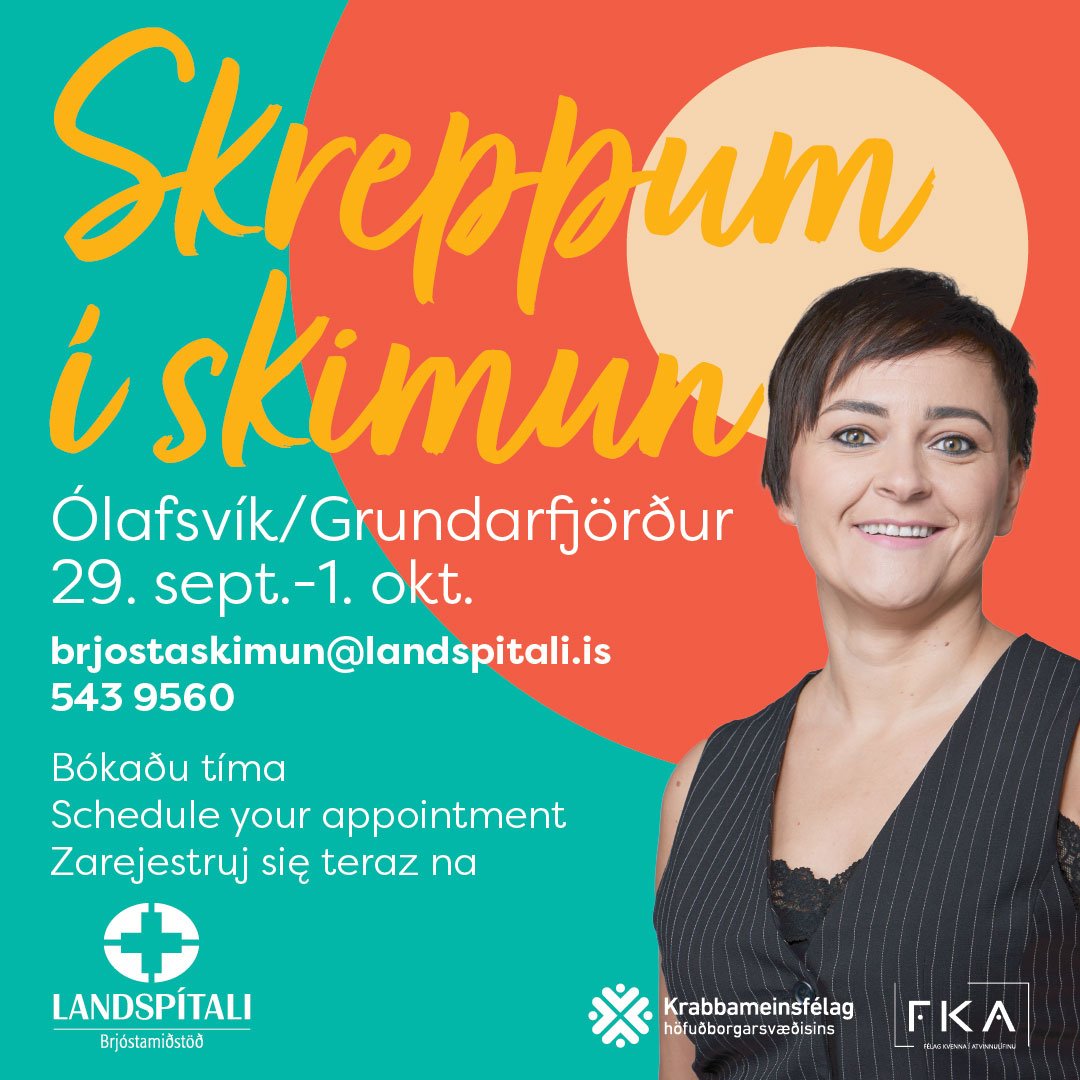 Brjóstaskimun í Ólafsvík og Grundarfirði 29. september - 1. október