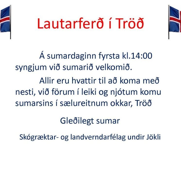 Lautarferð í Tröð sumardaginn fyrsta, 23. apríl