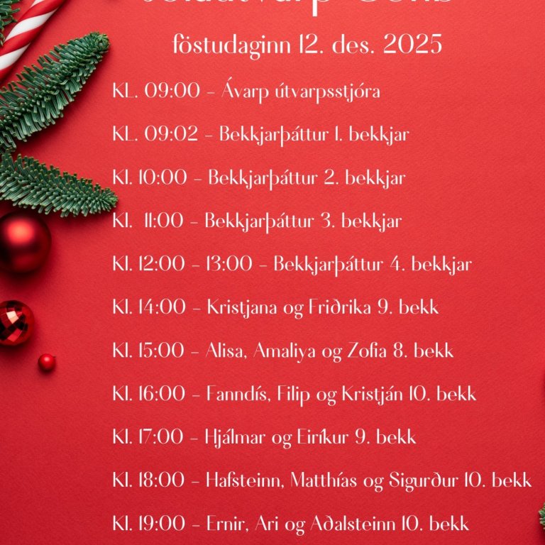 Jólaútvarp Grunnskóla Snæfellsbæjar hefst 12. desember 2025