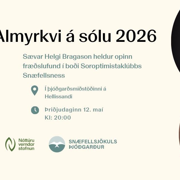 Opinn fræðslufundur um almyrkva með Sævari Helga Bragasyni 12. maí