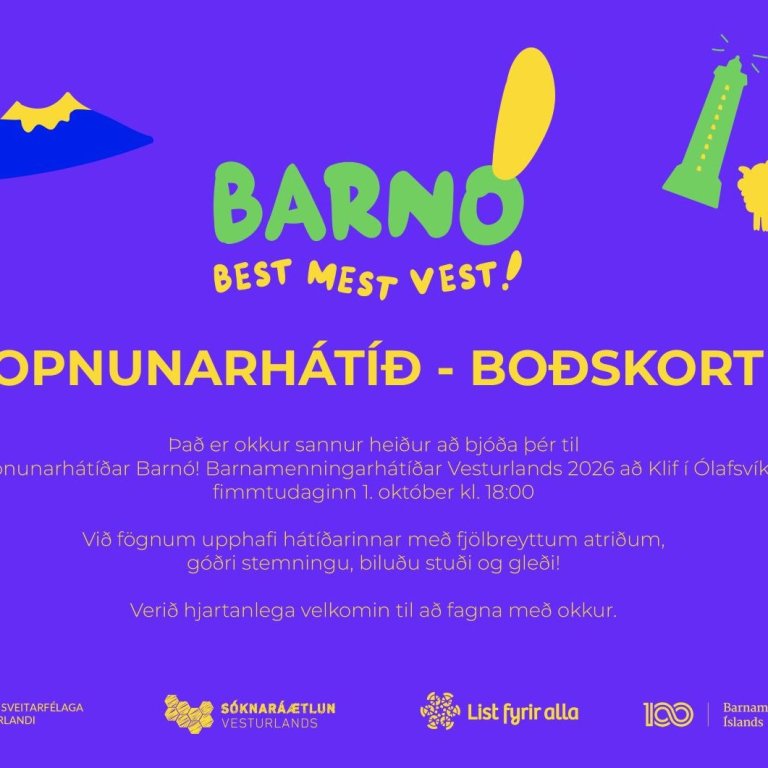 Opnunarhátíð Barnamenningarhátíðar Vesturlands í Klifi 1. október