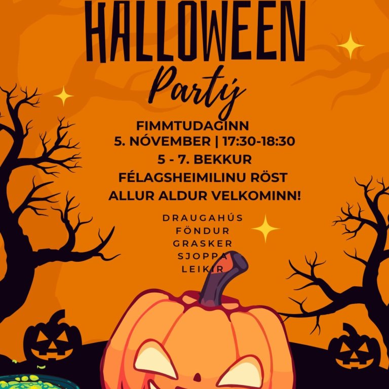 Halloweenpartý í Röstinni 5. nóvember