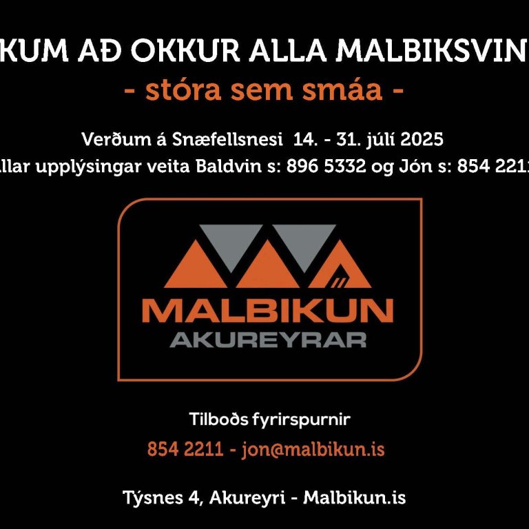 Malbikun Akureyrar verður á Snæfellsnesi í sumar