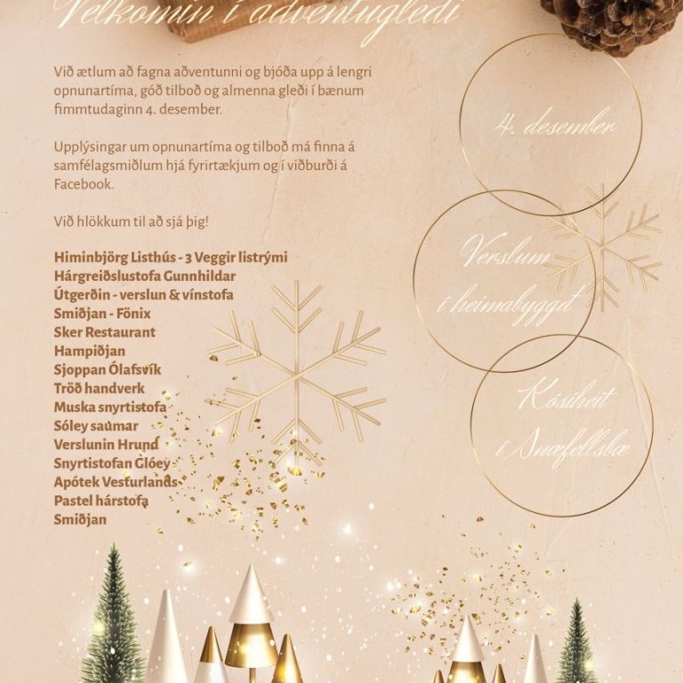 Aðventugleði í Snæfellsbæ 4. desember