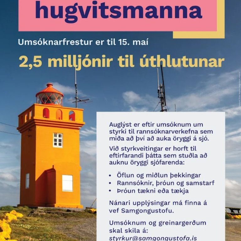 Samgöngustofa auglýsir styrki til hugvitsmanna