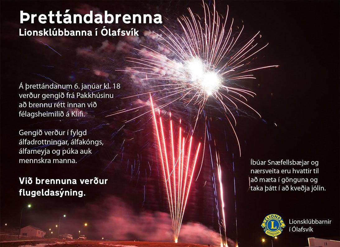 Þrettándabrenna í Ólafsvík 6. janúar 2025