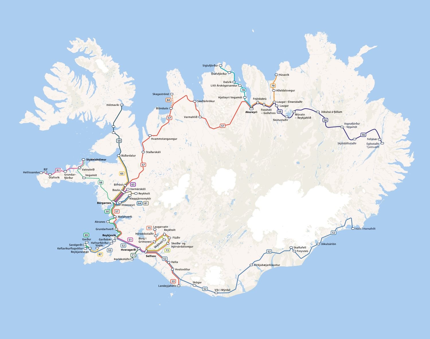 Breytt leiðakerfi Strætó á landsbyggðinni